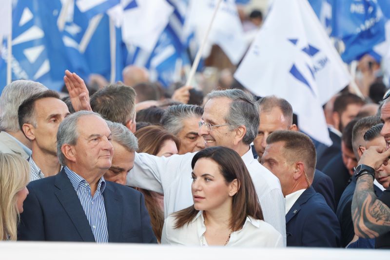 καραμανλης σαμαρασ, συνταγμα, συγκεντρωση νδ, αθηνα, εκλογες 2023