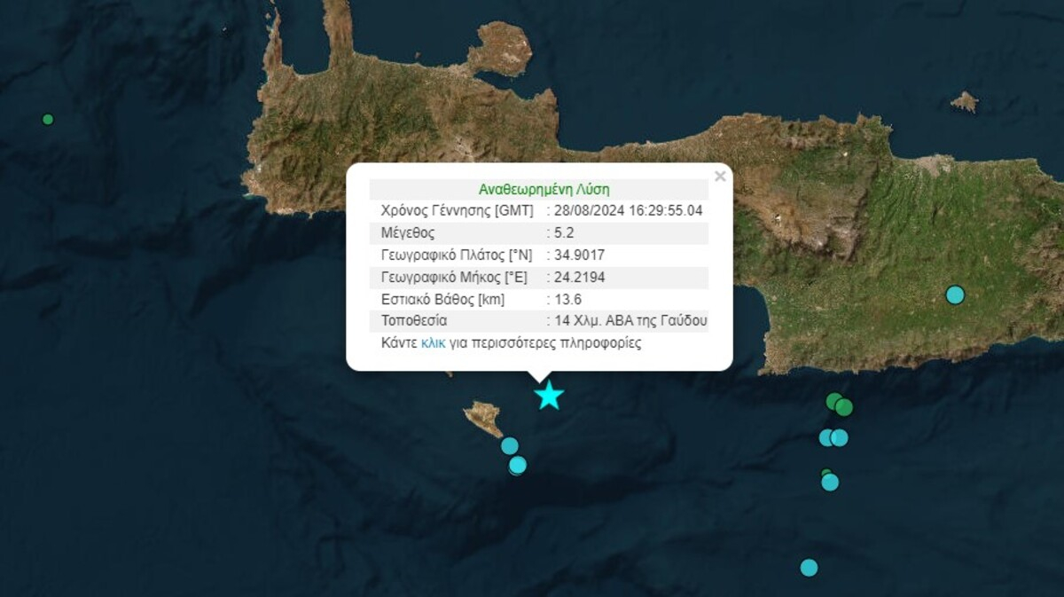 Γεράσιμος Παπαδόπουλος για τον σεισμό 5,2 Ρίχτερ στην Κρήτη: Νωρίς να πούμε αν ήταν ο κύριος