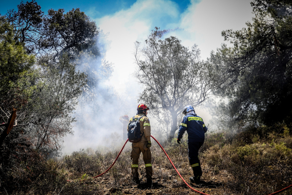 Φωτιά στα Μέθανα: Επιχειρούν εναέρια και επίγεια μέσα