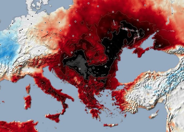 Ζοφερή πρόβλεψη για τον καύσωνα: Φλέγονται τα Βαλκάνια από τη ζέστη – Δείτε χάρτη