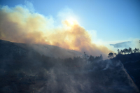 Μικρές αναζωπυρώσεις στη φωτιά της Κερατέας - Καίγεται πευκοδάσος