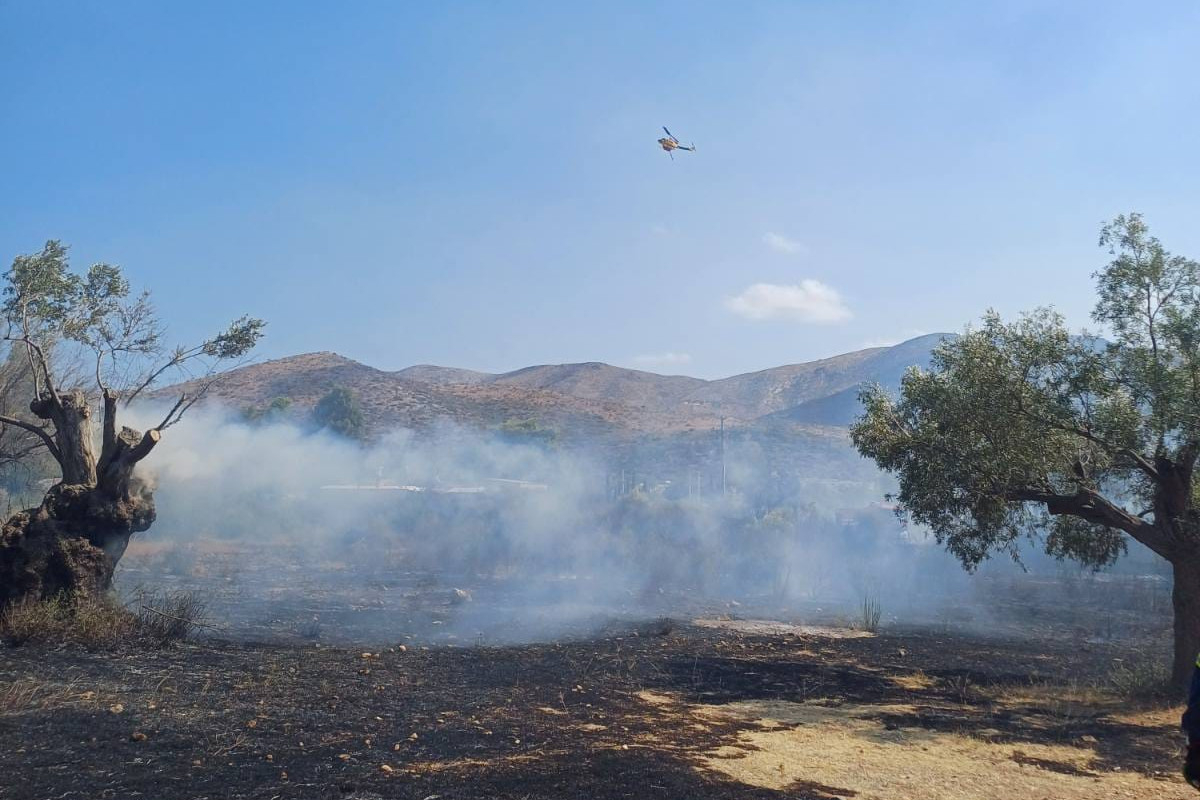 Υπό μερικό έλεγχο η φωτιά στον Κουβαρά Αττικής