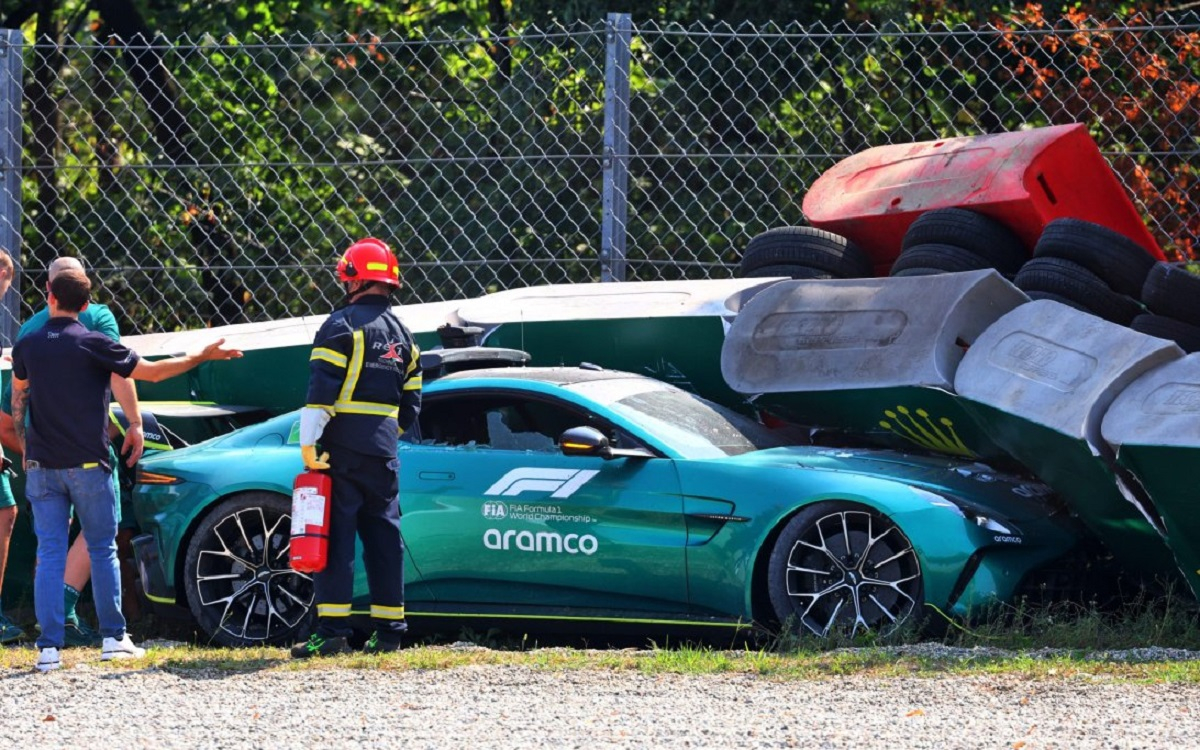 Formula 1: Τράκαρε το αυτοκίνητο ασφαλείας πριν το Γκραν Πρι Ιταλίας στη Μόντσα (Βίντεο)