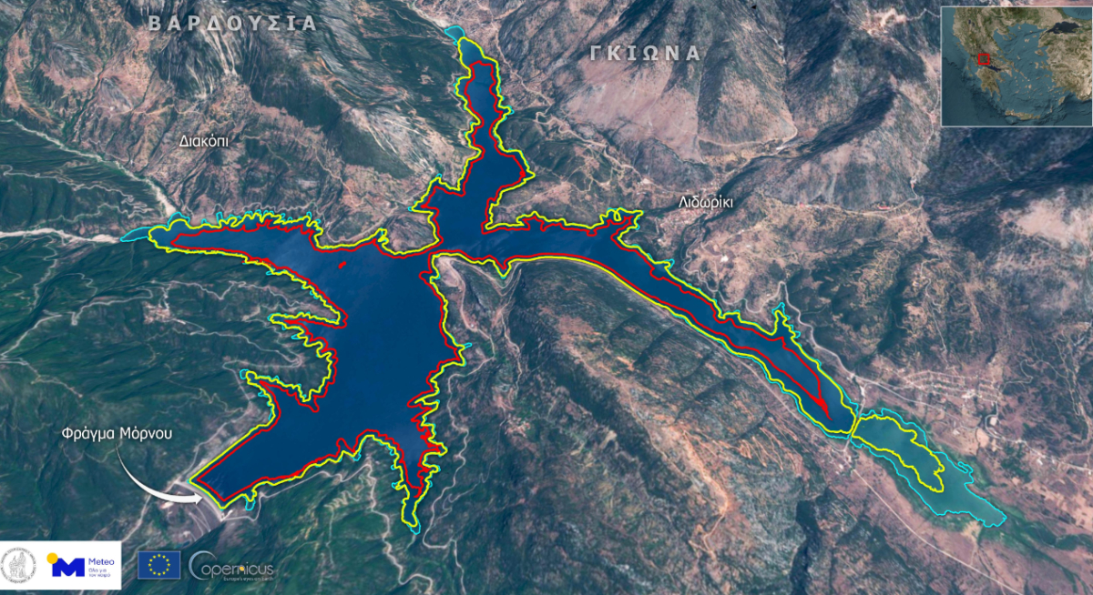 Δορυφορικές εικόνες για λειψυδρία στην Αττική: Η λίμνη Μόρνου έχει χάσει περίπου 20% της έκτασής της