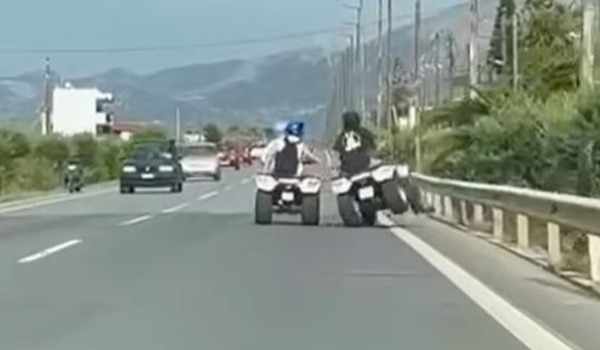 Κρήτη: Τουρίστες κάνουν επικίνδυνα «παιχνίδια» με γουρούνες και προκαλούν τροχαίο (Βίντεο)