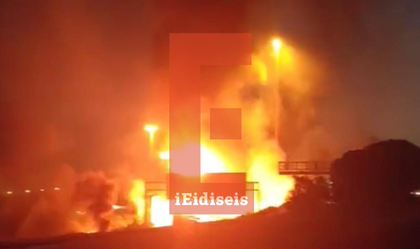 Κλειστή η Εθνική Οδός Αθηνών - Κορίνθου: Μεγάλη φωτιά μετά την ανατροπή βυτιοφόρου (Εικόνες, Βίντεο)