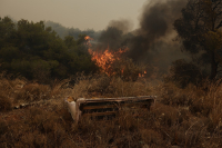 Νέα φωτιά τώρα στα Μέγαρα - Καίει δασική έκταση