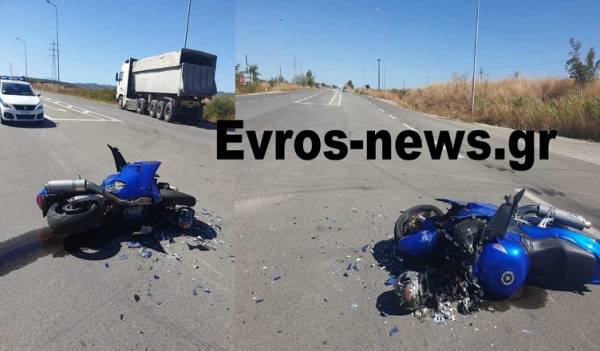 Έβρος: Θανατηφόρο τροχαίο με δυο νεκρούς, σε σύγκρουση μηχανής με φορτηγό