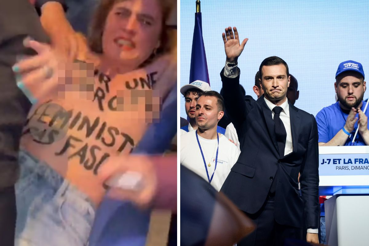 Γαλλία: Ένταση με γυμνόστηθες ακτιβίστριες σε συγκέντρωση του εκλεκτού της Λεπέν (βίντεο)
