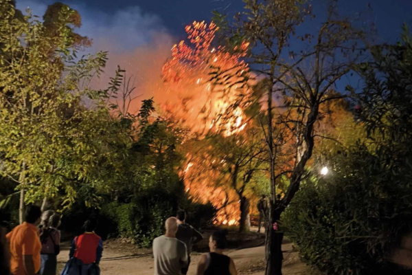 Φωτιά τώρα στο Πεδίον του Άρεως - Συναγερμός στην Πυροσβεστική