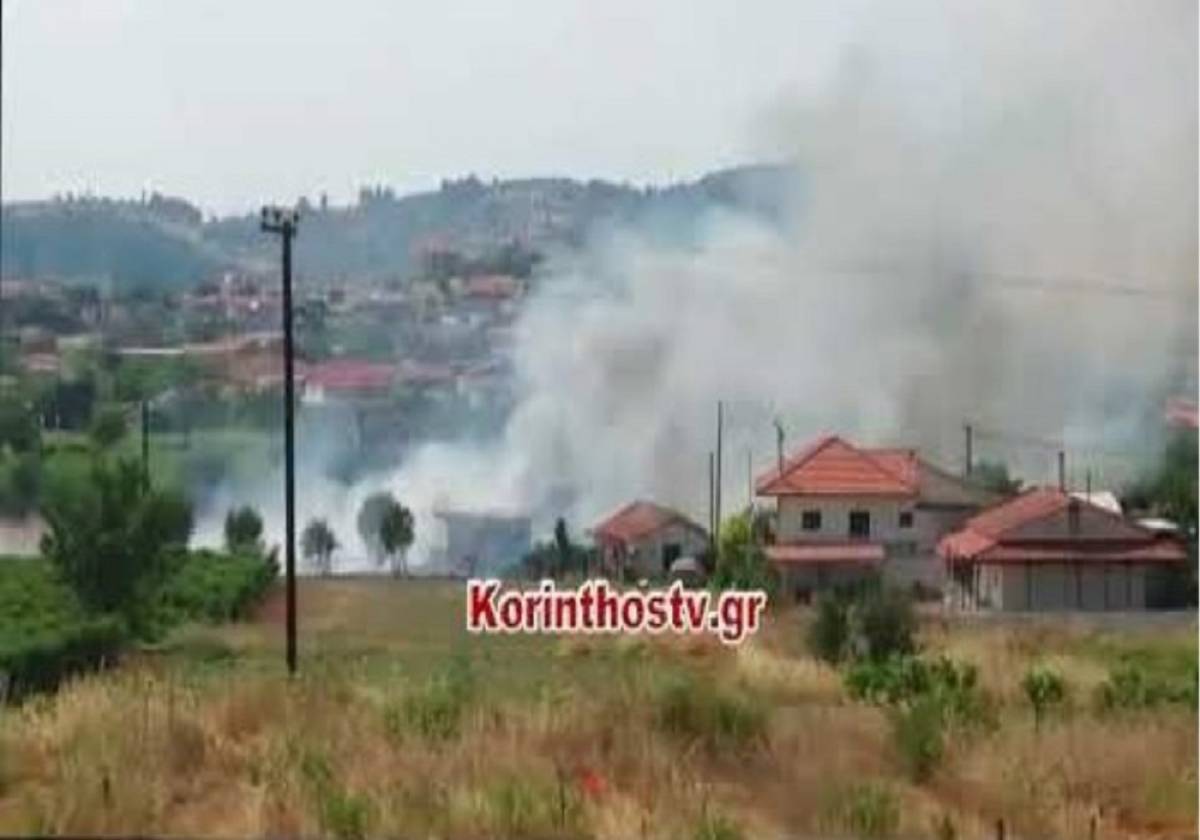 Βασιλικό Κορινθίας: Φωτιά κοντά σε κατοικημένη περιοχή