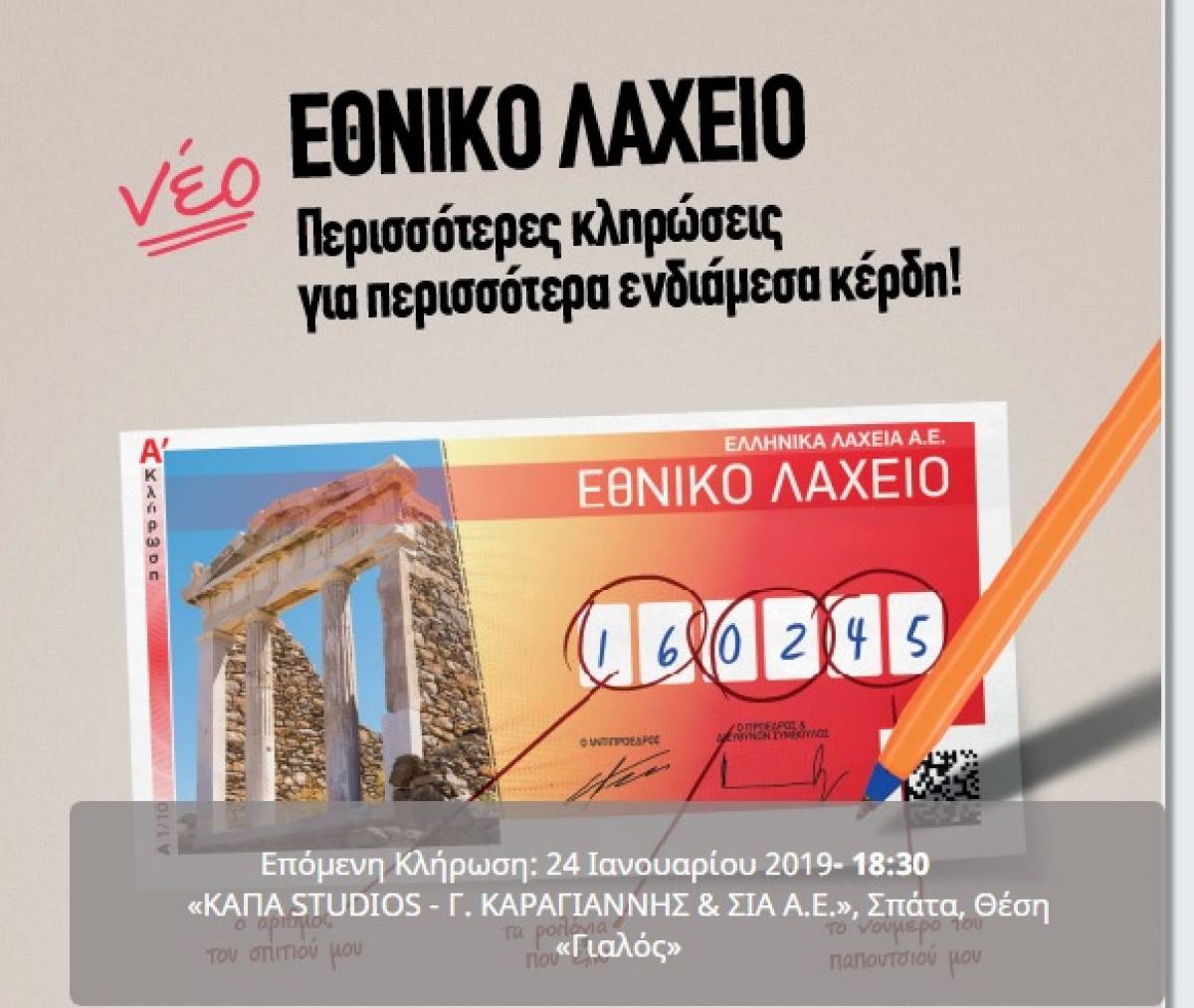 Εθνικό Λαχείο 2019: Η κλήρωση 243