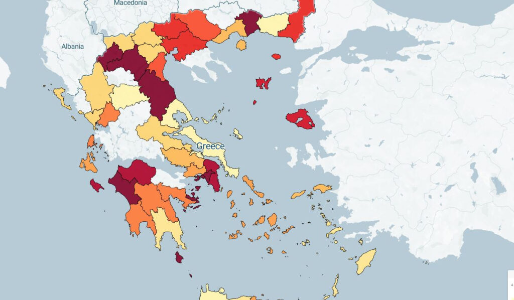 Τα κρούσματα στην Ελλάδα ανά νομό – Δείτε τον χάρτη