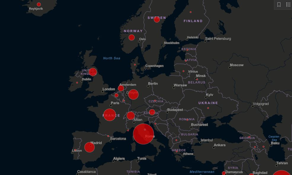 Κορονοϊός: Live ο χάρτης με τα κρούσματα στην Ευρώπη