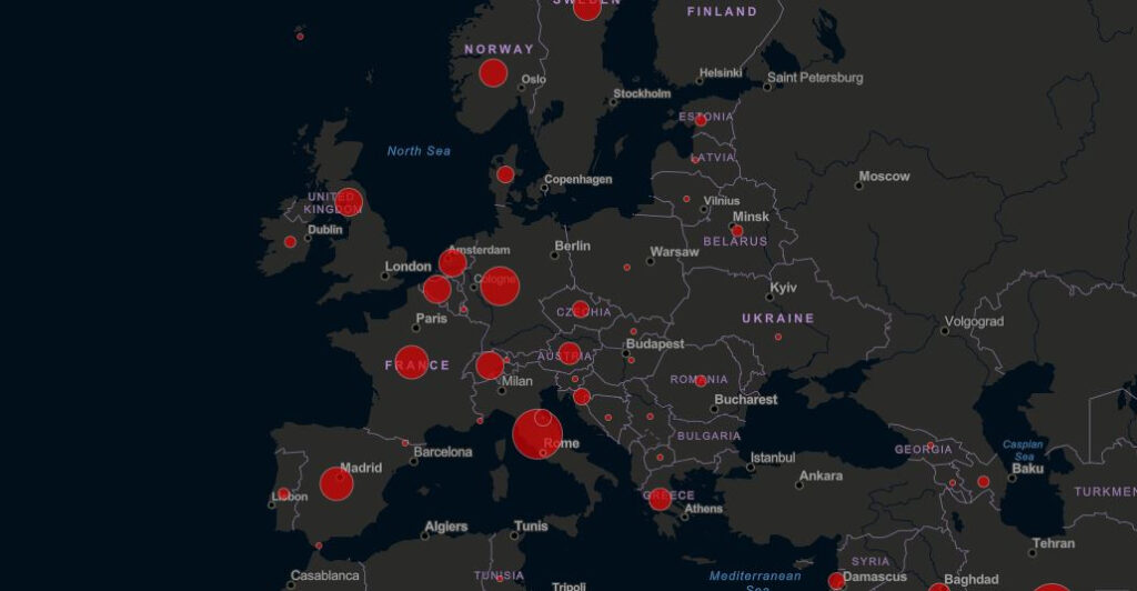 Κορονοϊός: Live ο χάρτης με τα κρούσματα στην Ευρώπη