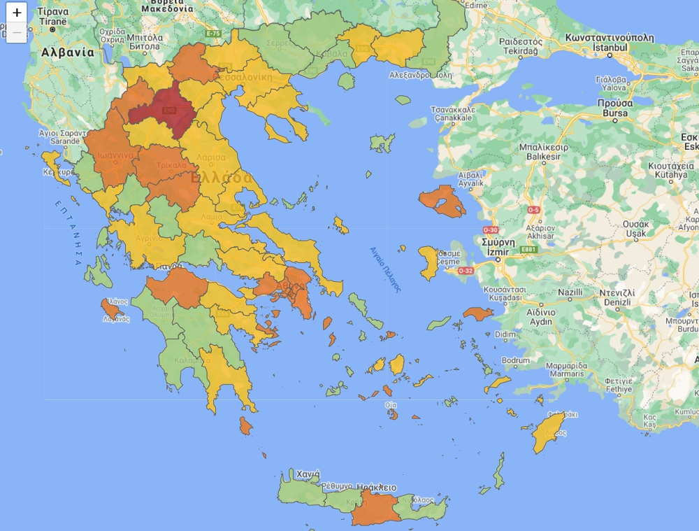 Νέα μέτρα: Δείτε στο χάρτη την περιοχή σας, τι ισχύει για απαγόρευση κυκλοφορίας και μάσκα