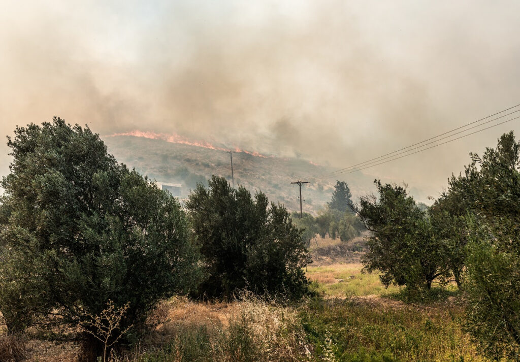 Φωτιά στην Εύβοια: Τραυματίστηκαν πυροσβέστες – Οι φλόγες τύλιξαν χωριό