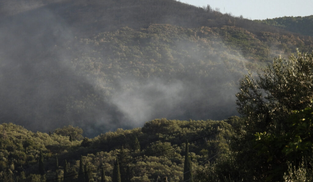 Φωτιά τώρα στην Εύβοια – Κοντά σε σπίτια