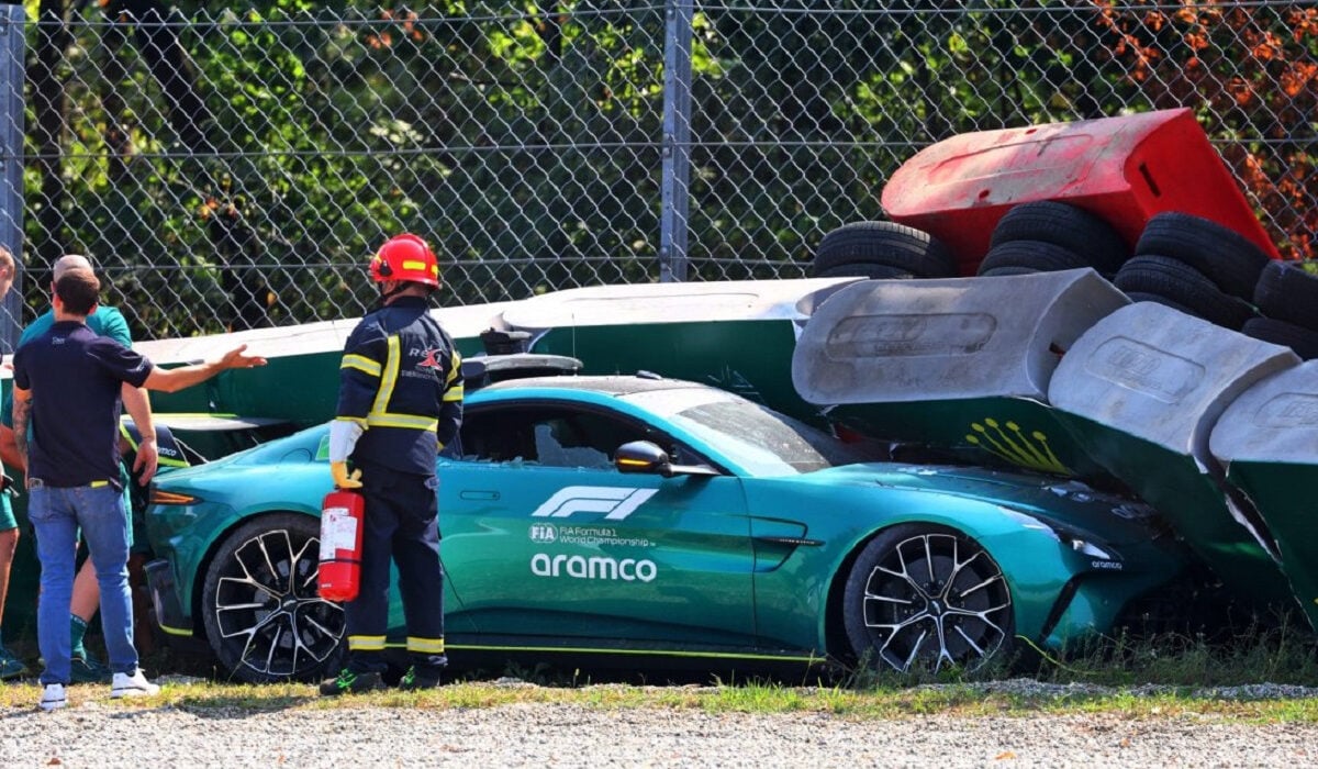 Formula 1: Τράκαρε το αυτοκίνητο ασφαλείας πριν το Γκραν Πρι Ιταλίας στη Μόντσα (Βίντεο)