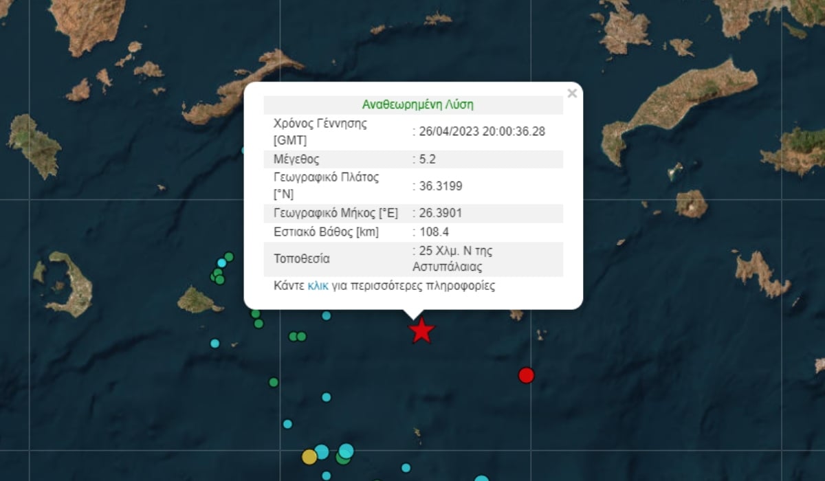 Ισχυρός σεισμός τώρα στην Αστυπάλαια