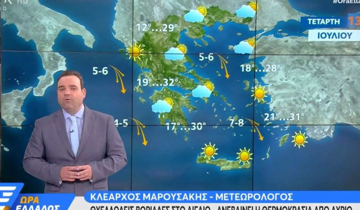 Κλέαρχος Μαρουσάκης: Οι περιοχές με 39άρια – Τι λέει για τον «καύσωνα»