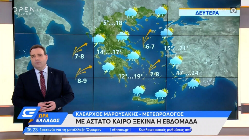 Κλέαρχος Μαρουσάκης: Καιρός με νοτιάδες, βροχές και αφρικανική σκόνη