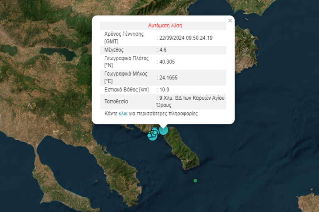 Ισχυρός σεισμός 4,6 Ρίχτερ στο Άγιο Όρος