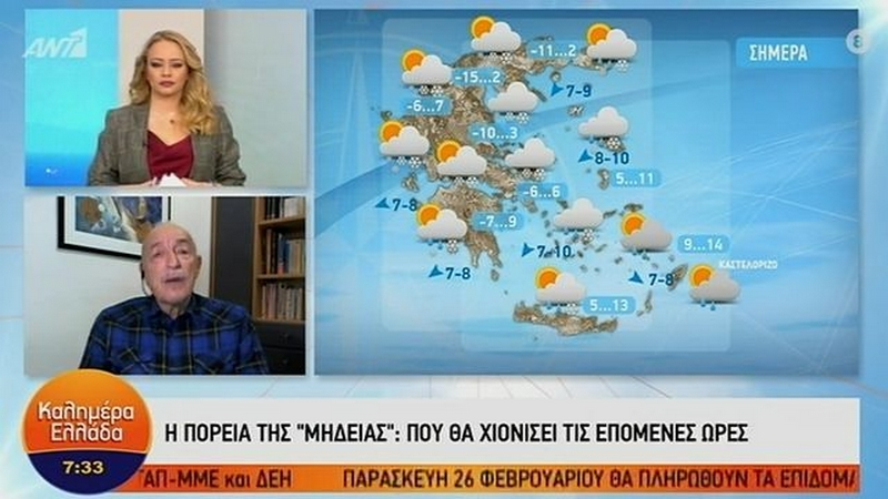 Τάσος Αρνιακός: Σφοδρότερο το δεύτερο κύμα χιονιά από το βράδυ στην Αττική