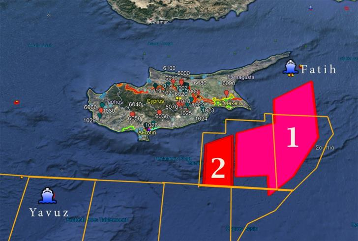 «Ψυχρός πόλεμος» για γεωτρήσεις στα τεμάχια 2 και 3 από την Τουρκία