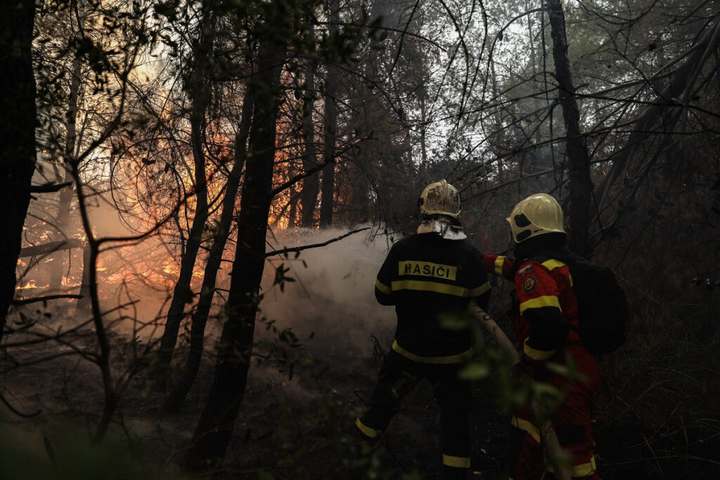 Φωτιά στα Μεσοχώρια της Εύβοιας – Μεγάλο πρόβλημα ο αέρας