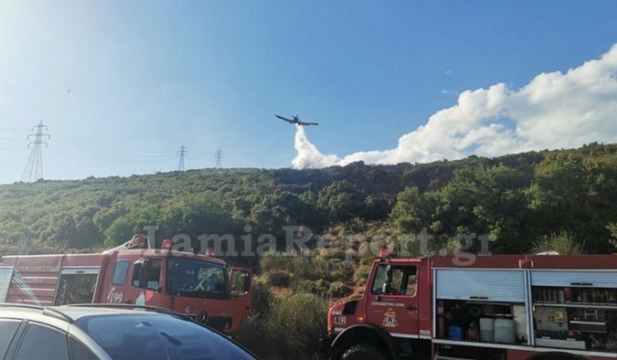 Φωτιά τώρα στη Λαμία – Διακόπηκε η κυκλοφορία