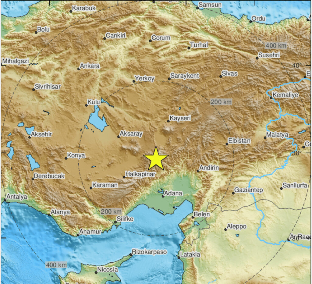Σεισμός τώρα στην κεντρική Τουρκία