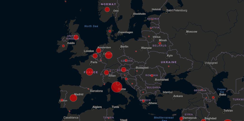 Κορονοϊός: Live ο χάρτης με τα κρούσματα στην Ευρώπη