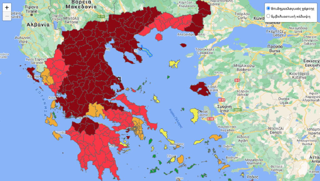 Κορονοϊός: Ο νέος χάρτης της Ελλάδας – Χειρότερα και από τη Βουλγαρία η χώρα μας, σύμφωνα με ECDC