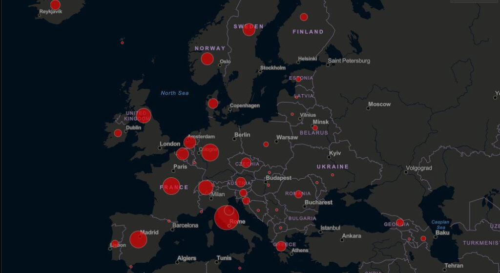 Κορονοϊός: Live ο χάρτης με τα κρούσματα στην Ευρώπη