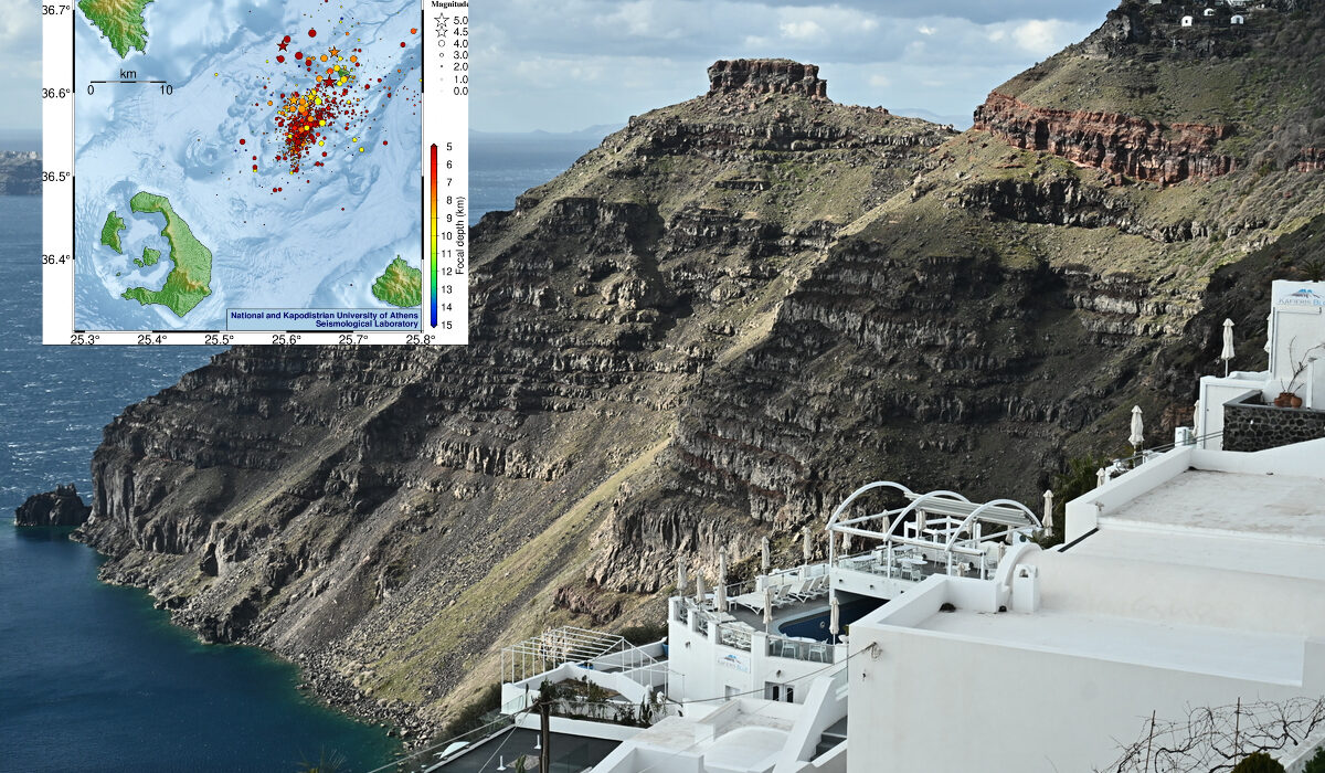 Σαντορίνη: 102 σεισμοί σε ένα 24ωρο – Ο «χάρτης» των κατολισθήσεων