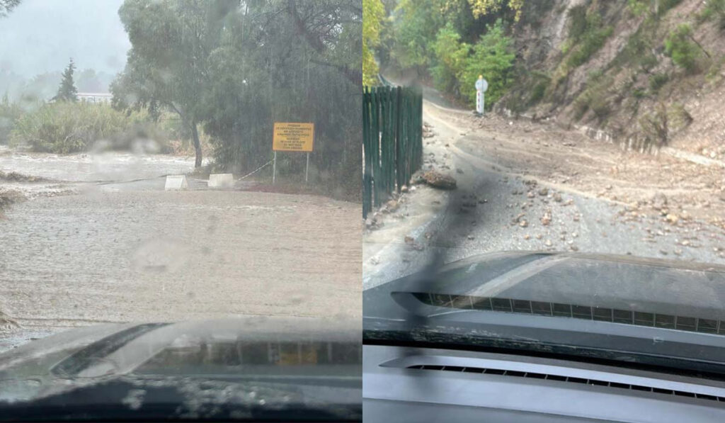 Πλημμύρες και κατολισθήσεις στη Ρόδο λόγω της κακοκαιρίας